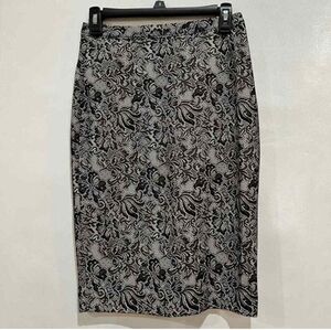 Black lace pencil skirt
